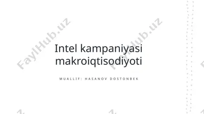 intel kampaniyasi makroiqtisodiyoti — PPTX