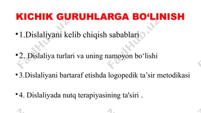dislaliya turlari va uning namoyon bo‘lishi — PPTX