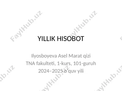 yillik hisobot — PPTX