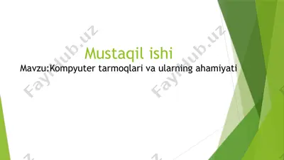 kompyuter tarmoqlari va ularning ahamiyati — PPTX