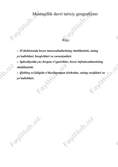 mustaqillik davri tarixiy geografiyasi — DOC