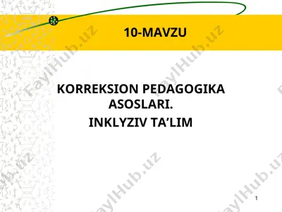 korreksion pedagogika asoslari. inklyuziv ta'lim — PPT