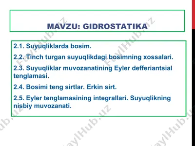 gidrostatika — PPT