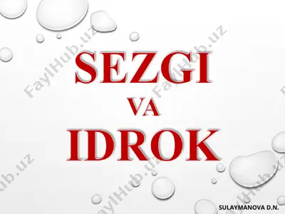 sezgilarning nerv-fiziologik asoslari — PPT