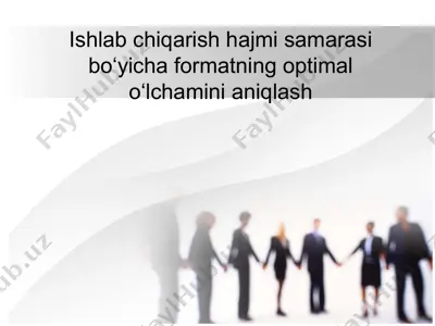 ishlab chiqarish hajmi samarasi bo‘yicha formatning optimal o‘lchamini aniqlash — PPTX