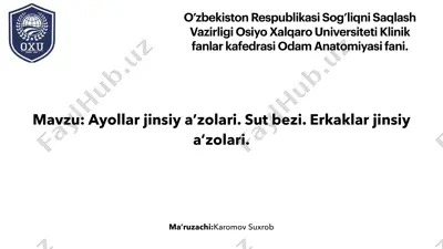 ayollar jinsiy a’zolari va reproduktiv tizim anatomiyasi — PDF