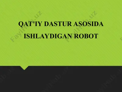 qat'iy dastur asosida ishlaydigan robot — PPT
