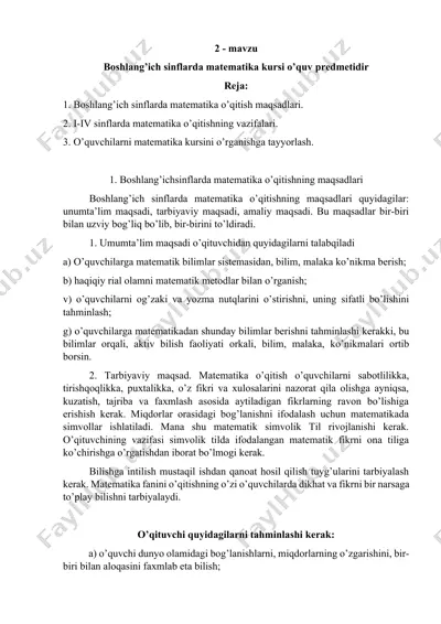 matematikani bosqichma-bosqich o'rganganlar uchun qo'llanma — DOCX