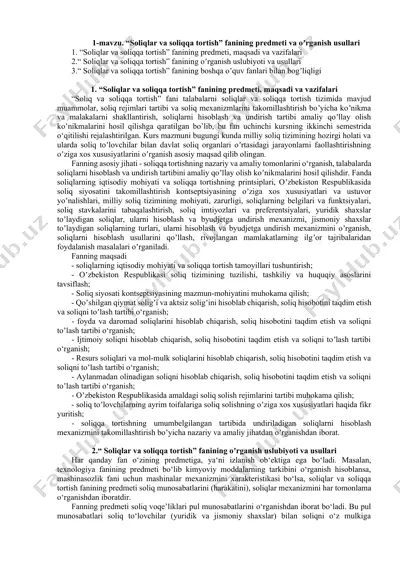 "soliqlar va soliqqa tortish" fanining predmeti va oʼrganish usullari — DOCX