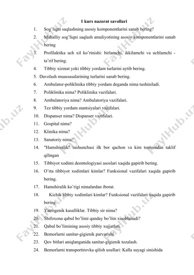 sog’liqni saqlashning asosiy komponentlari — DOC