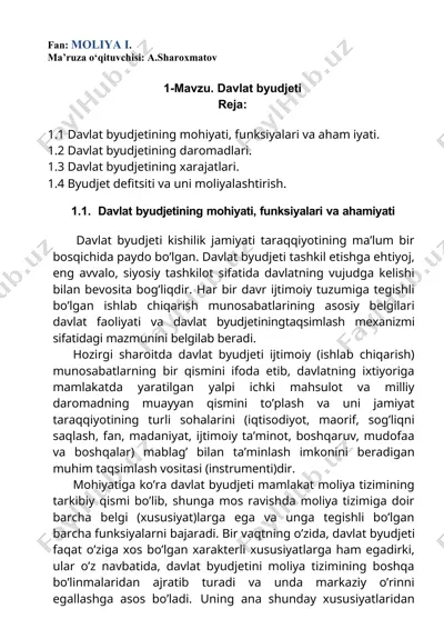 davlat byudjeti — DOCX