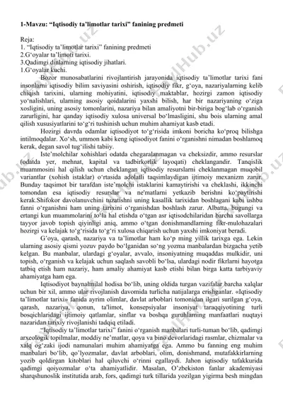 iqtisodiy ta'limotlar tarixi — DOCX