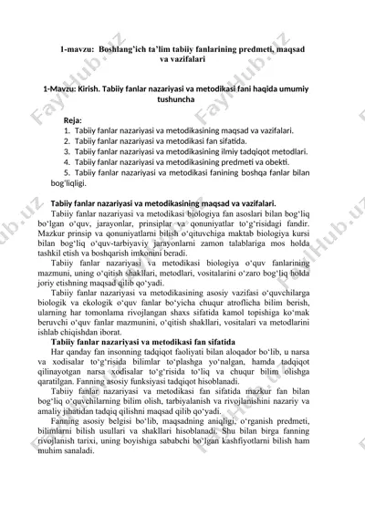 tabiiy fanlar nazariyasi va metodikasi — DOCX