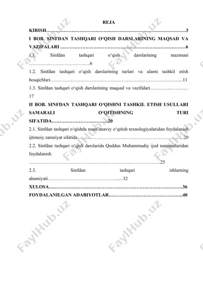 sinfdan tashqari oʻqish darslarida quddus muhammadiy ijodini oʻrganish — DOCX