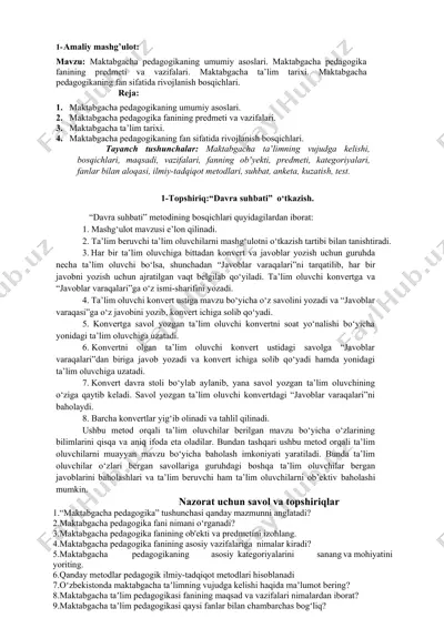 maktabgacha pedagogika — DOCX