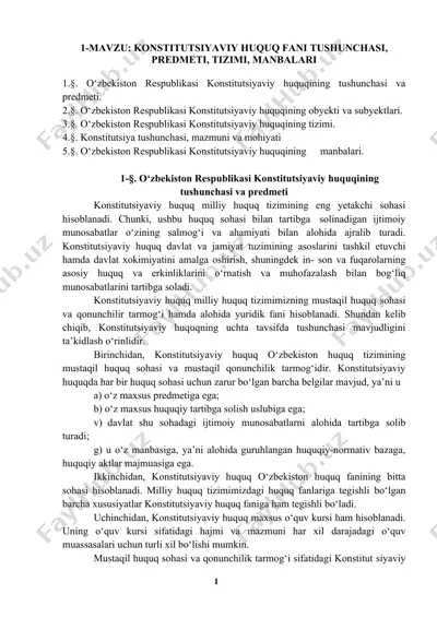 konstitutsiyaviy huquq fani — DOCX