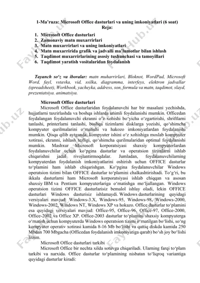microsoft offiсe dasturlari — DOCX