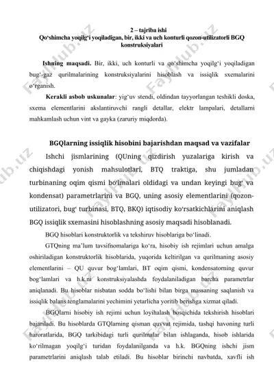 bgq konstruksiya va issiqlik sxemalari — DOCX