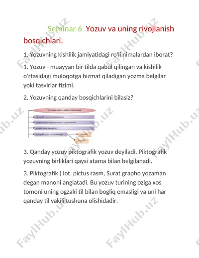 yozuv va uning rivojlanish bosqichlari — DOCX