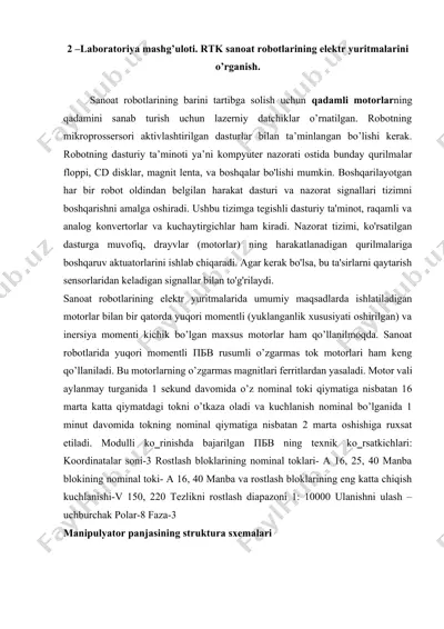 sanoat robotlari uchun elektr yuritma — DOCX