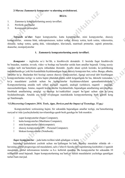 zamonaviy kompyuterlar — DOCX