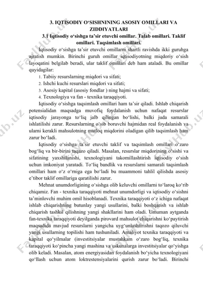 iqtisodiy o‘sishning asosiy omillari va ziddiyatlari — DOCX
