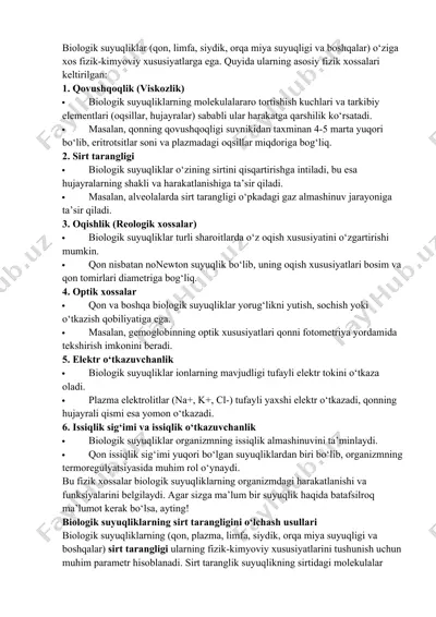 biologik suyuqliklar — DOCX