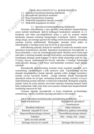 iqtisodiyot konstitutsiyalarining shakllanishi — DOCX