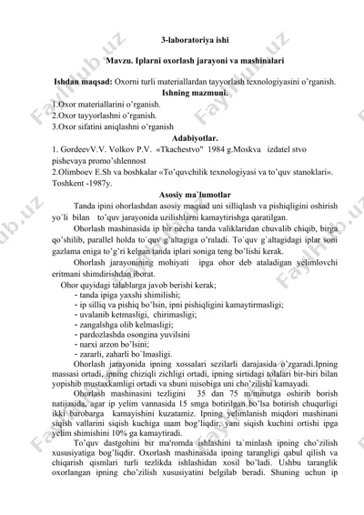 oxorlash laboratoriyasi — DOCX