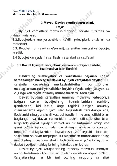 davlat byudjeti xarajatlari — DOCX
