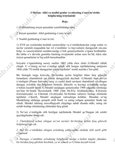 irsiyat qonunlari — DOCX