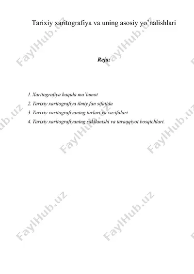 tarixiy xaritografiya va uning asosiy yo’nalishlari — DOC