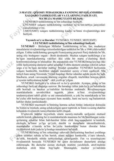 xalqaro tashkilotlar va ularning faoliyati — DOCX