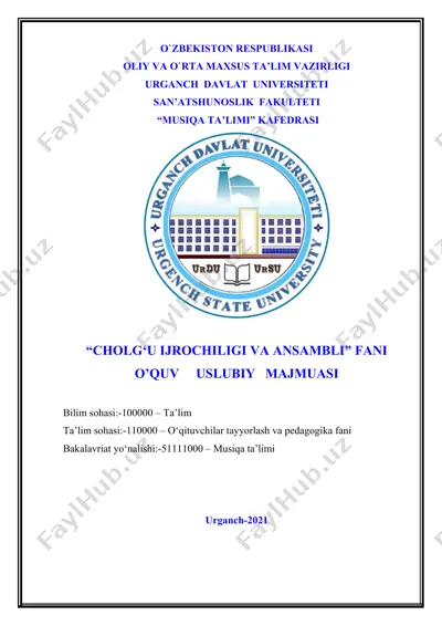 cholg‘u ijrochiligi va ansambli — DOCX