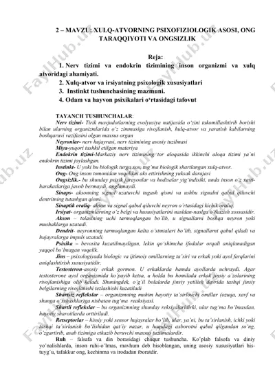 psixofiziologiya bo‘yicha darslik — DOC