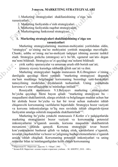 marketing strategiyalari — DOCX