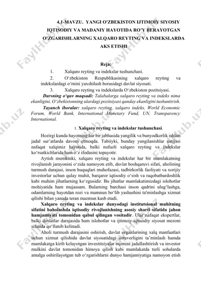 xalqaro reyting va indekslar tushunchasi — DOCX