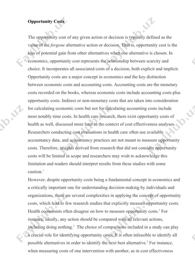 opportunity costs — DOCX