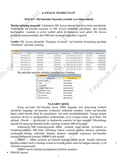 energiya ist’emoli ma’lumotlar bazasi — DOCX