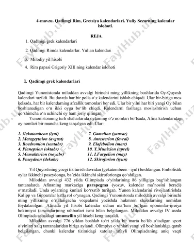 qadimgi grek kalendarlari — DOCX
