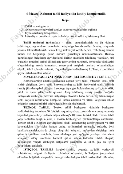 axborot tahlil faoliyatida kasbiy kompetentlik — DOC