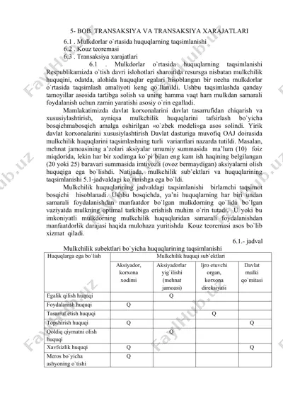 transaksiya va transaksiya xarajatlari — DOCX