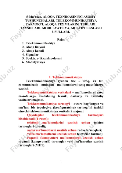 telekommunikatsiya — DOCX