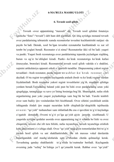 tovush хоsil qilish — DOC