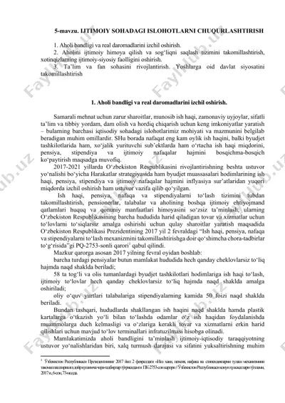 ijtimoiy sohadagi islohotlarni chuqurlashtirish — DOCX