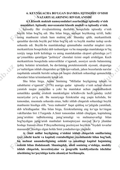 iqtisodiy o‘sish nazariyalarining rivojlanishi — DOCX