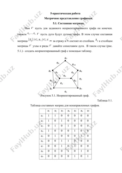 matritsa representatsiya grafiklardagi mazmun. — DOCX