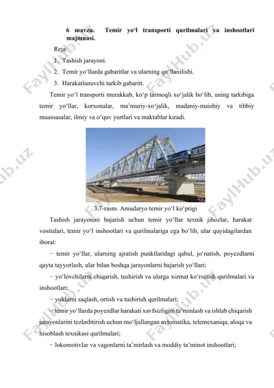 temir yo‘l transporti qurilmalari va inshootlari majmuasi — DOCX