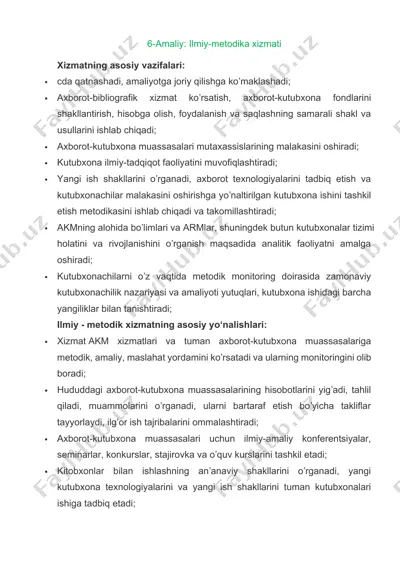 ilmiy-metodika xizmati — DOCX