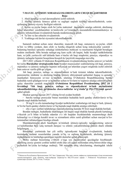 ijtimoiy sohadagi islohotlar — DOCX